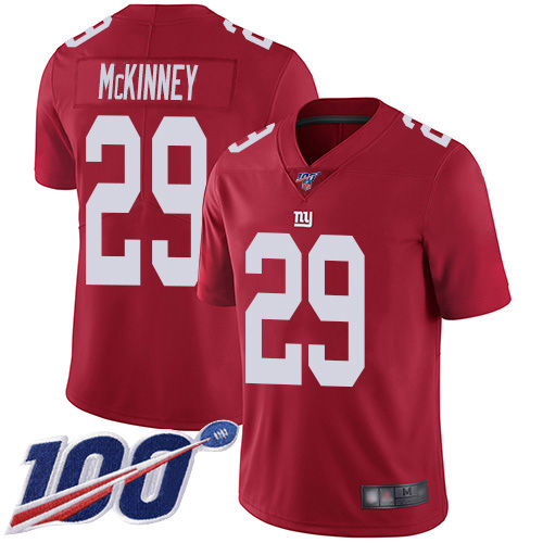 Nike Giants #29 Xavier McKinney Red Youth Stitched NFL Limited Inverted Legend 100th Season Jersey